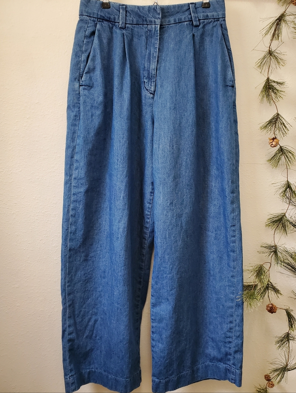 Old Navy Extra High-Rise Wide Leg Jeans Adjustable Waist SZ 8